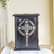 Load image into Gallery viewer, Black wooden Altar Chest | Celtic Knot | Cross | Pentacle
