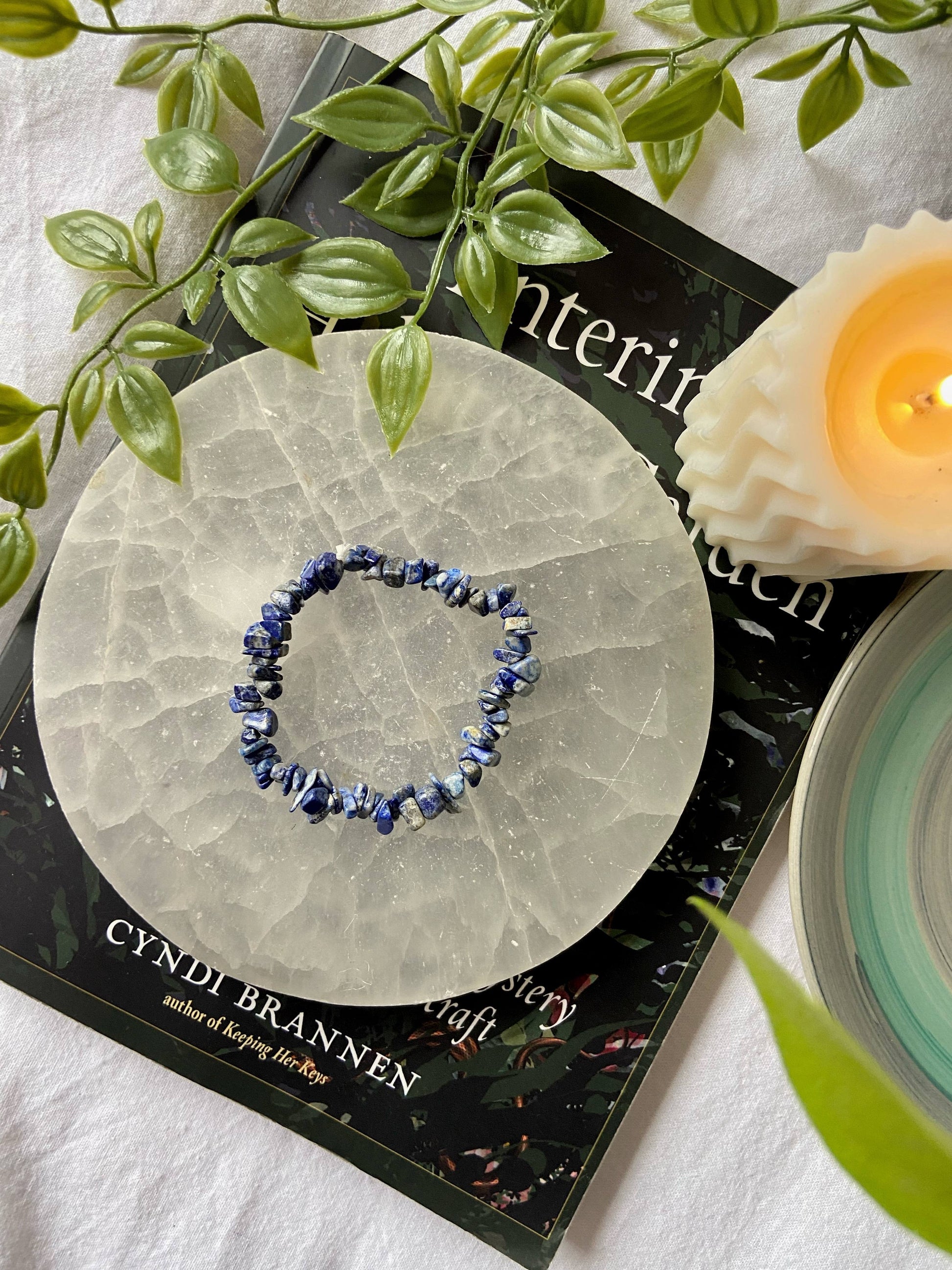 Lapis Lazuli Chips Bracelet Crystal & Stones