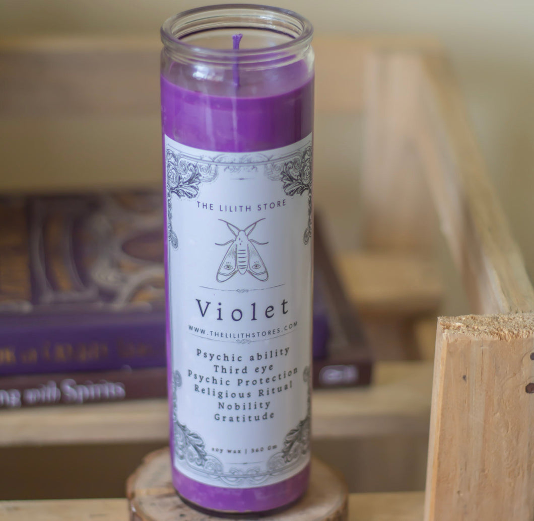 Violet Tall Glass Candle | Soy Wax