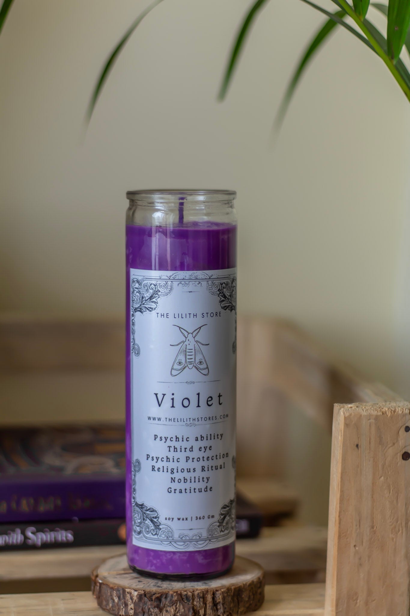 Violet Tall Glass Candle | Soy Wax Candles