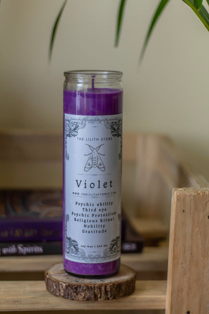 Violet Tall Glass Candle | Soy Wax Candles