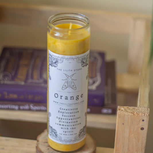 Orange Tall Glass Candle | Soy Wax Candles