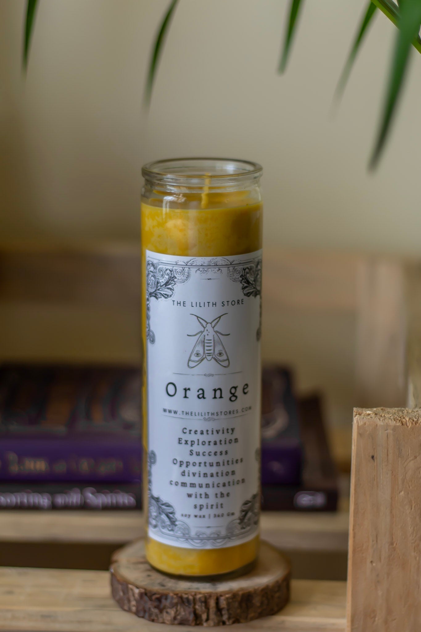 Orange Tall Glass Candle | Soy Wax Candles