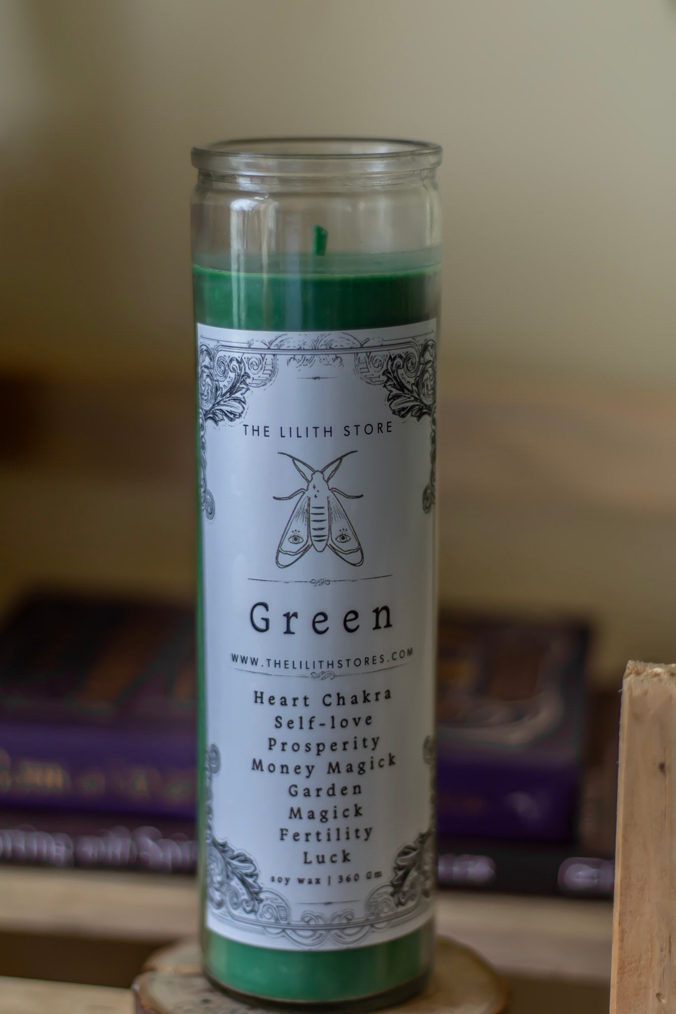 Green Tall Glass Candle | Soy Wax Candles