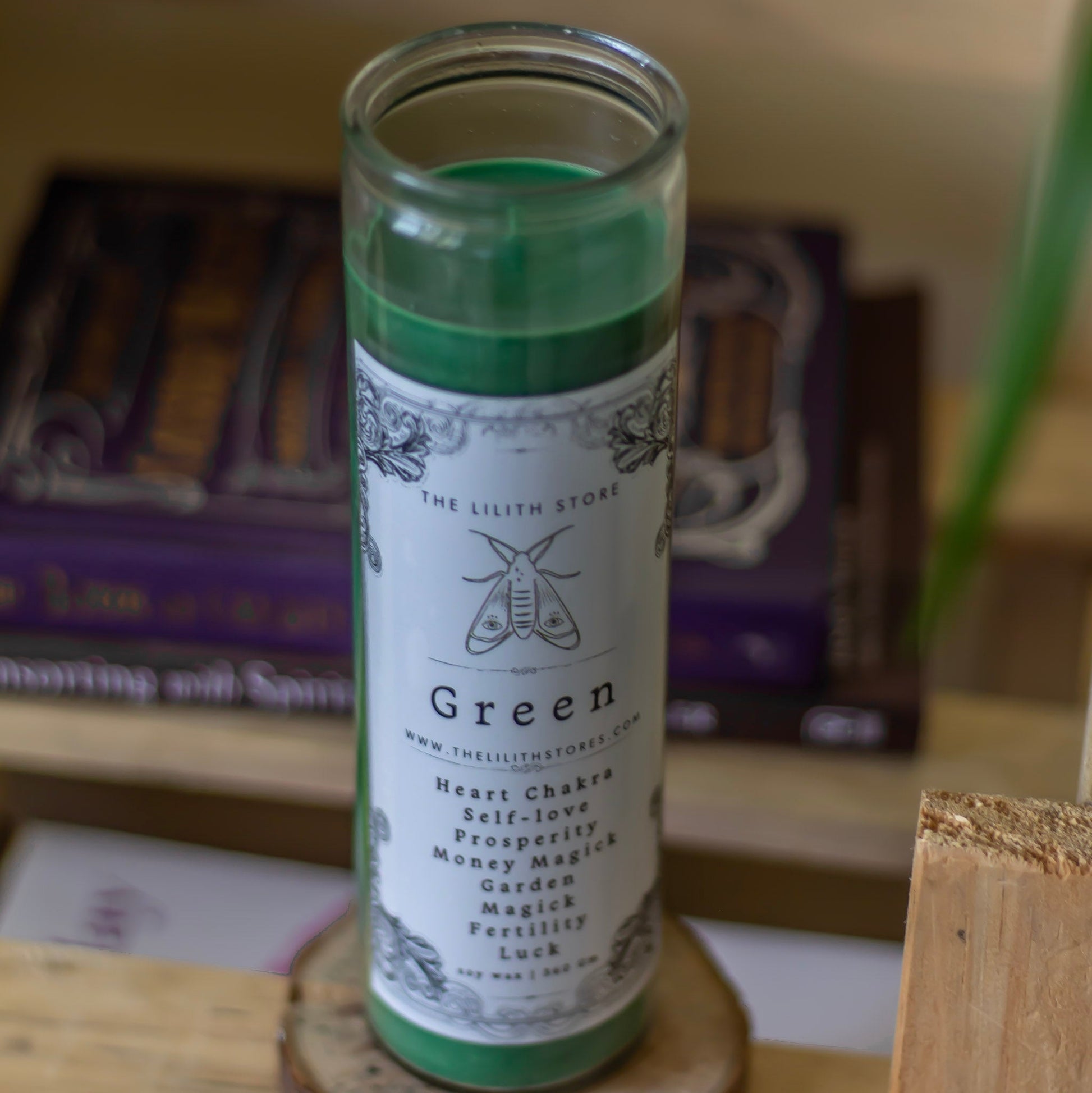 Green Tall Glass Candle | Soy Wax Candles