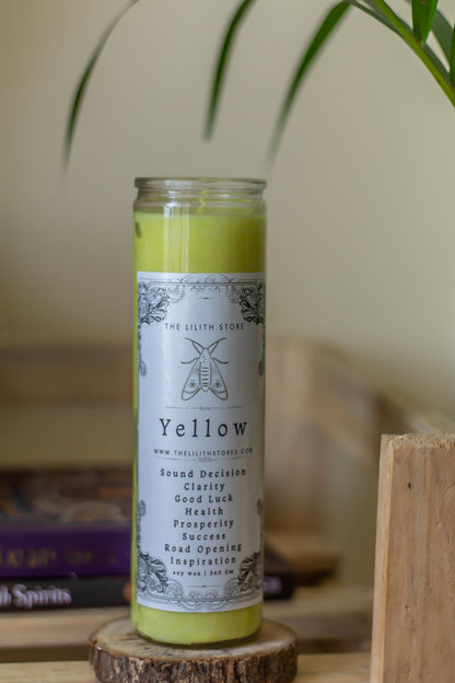 Yellow Tall Glass Candle | Soy Wax Candles