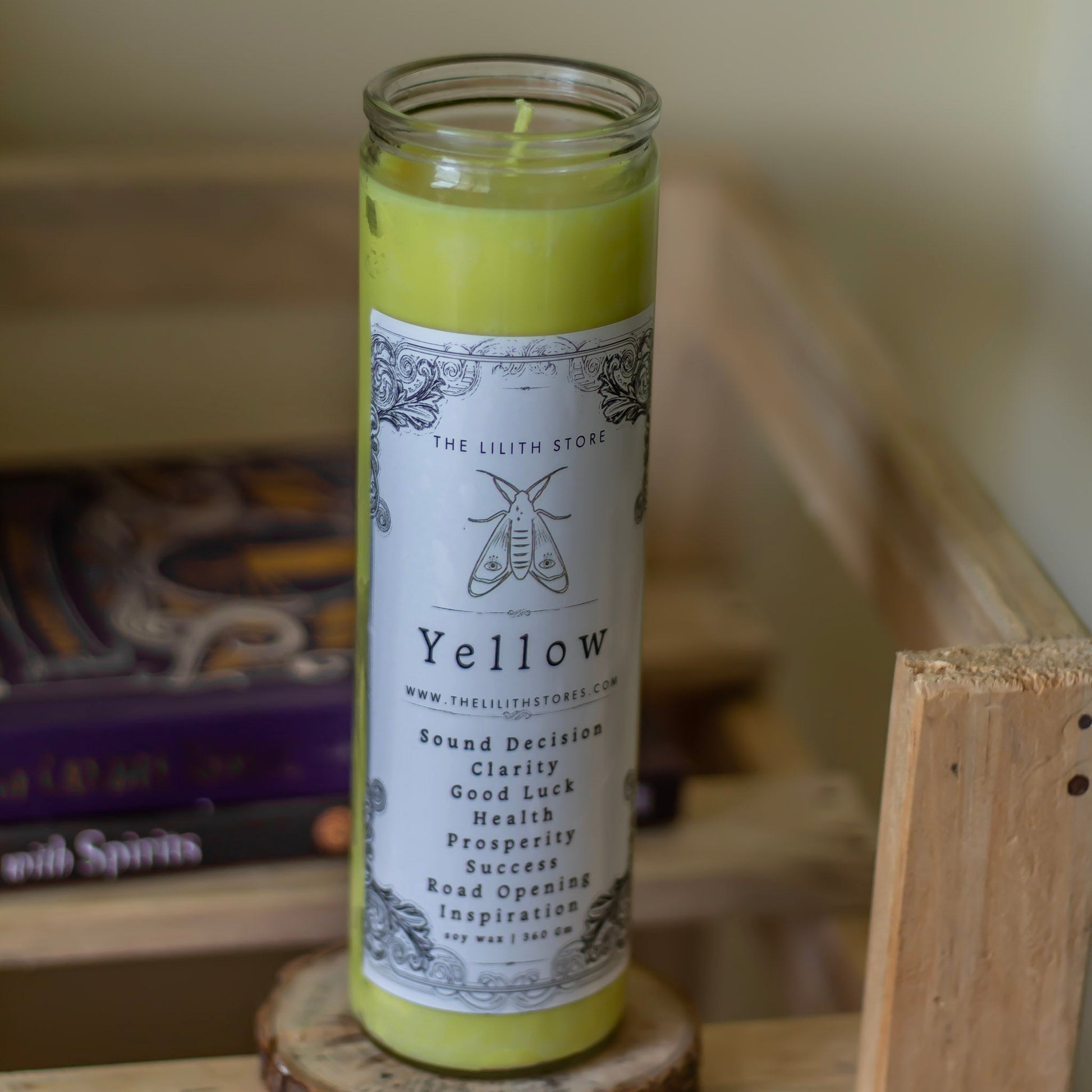 Yellow Tall Glass Candle | Soy Wax Candles