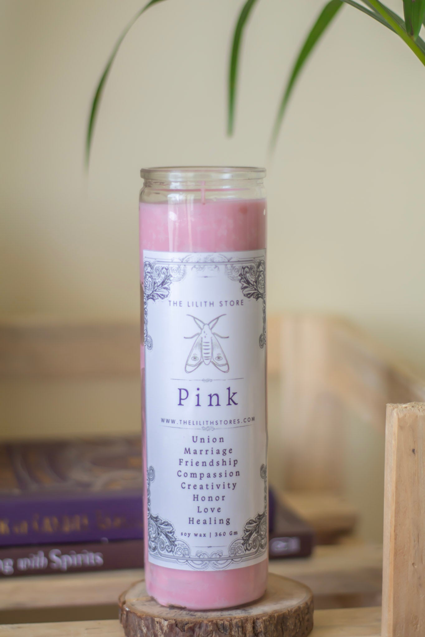 Pink Tall Glass Candle | Soy Wax Candles