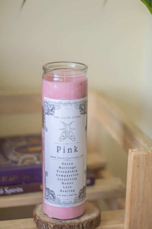 Pink Tall Glass Candle | Soy Wax Candles