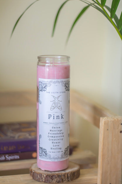 Pink Tall Glass Candle | Soy Wax Candles