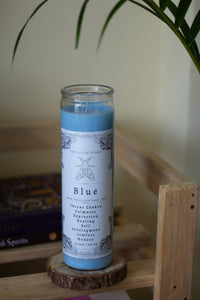 Blue Tall Glass Candle | Soy Wax