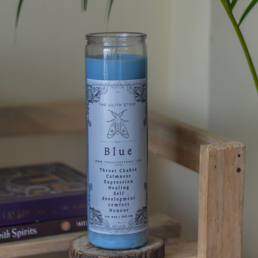 Blue Tall Glass Candle | Soy Wax Candles