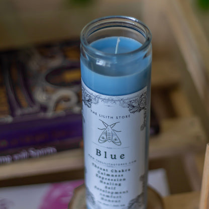 Blue Tall Glass Candle | Soy Wax Candles