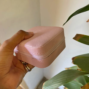 PU Leather Zipper Portable Storage Box Case