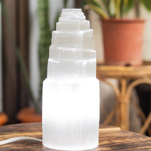 Load image into Gallery viewer, Selenite Tower white light Lamp | 20 Cm | Large Size