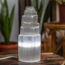 Load image into Gallery viewer, Selenite Tower white light Lamp | 20 Cm | Large Size