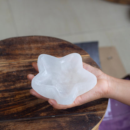 Star Shaped Selenite Bowl | 10 Cm Approx Crystal & Stones