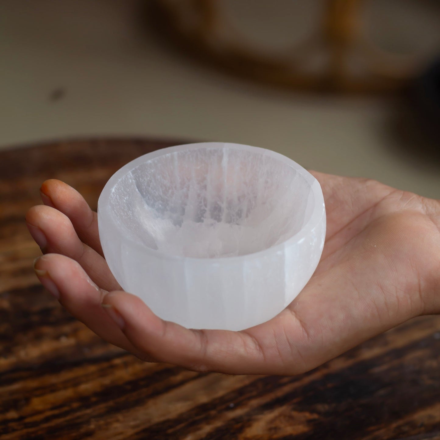 Thick Selenite Bowl - 2.5 Inches Dia | 6 Cm Crystal & Stones
