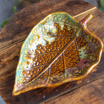 Leaf Shaped Ceramic Plate | Offering Altarware Altar