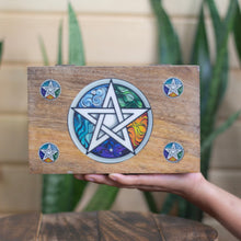 Load image into Gallery viewer, Pentalce Print wooden box | Crystal,Tarot and curio storage box