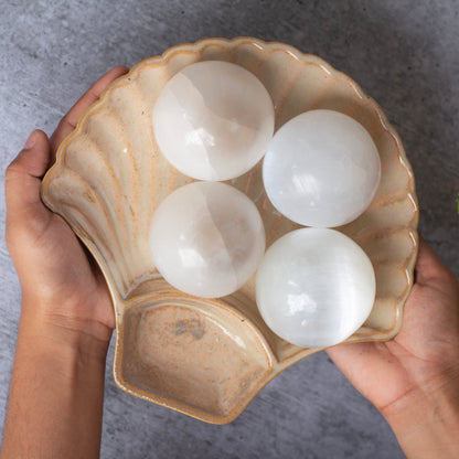 Selenite Medium Size Sphere | Cleansing & Purification Crown Chakra Crystal Stones
