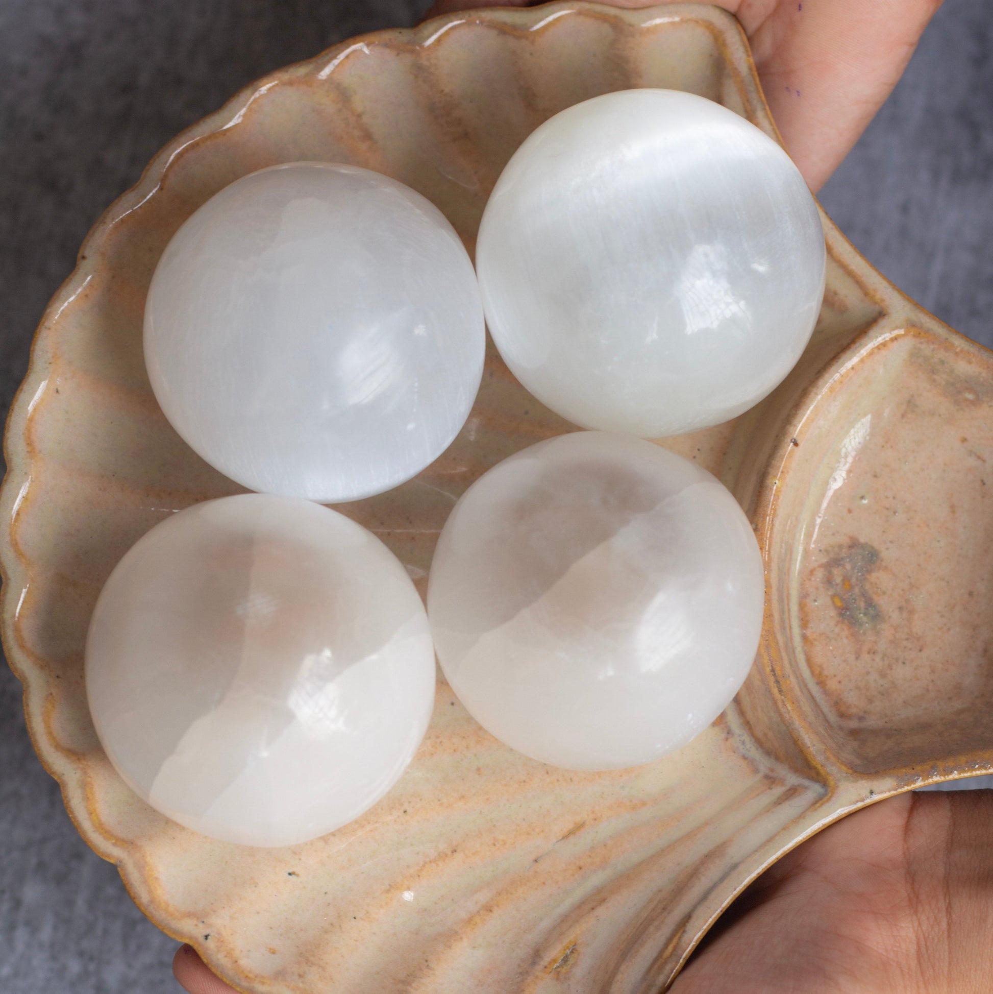 Selenite Medium Size Sphere | Cleansing & Purification Crown Chakra Crystal Stones