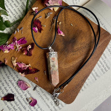Load image into Gallery viewer, Sunstone Pencil Point Pendant with leather cord |  Stone of Stability &amp; Personal Strength