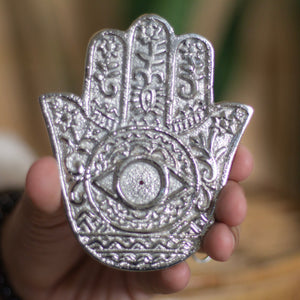 Hamsa hand carved Altar Tile cum Incense stick holder