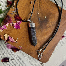 Load image into Gallery viewer, Indigo Gabbro Pencil Pendant with leather cord  | Enhance Spiritual and intuitive abilities