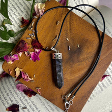 Load image into Gallery viewer, Indigo Gabbro Pencil Pendant with leather cord  | Enhance Spiritual and intuitive abilities