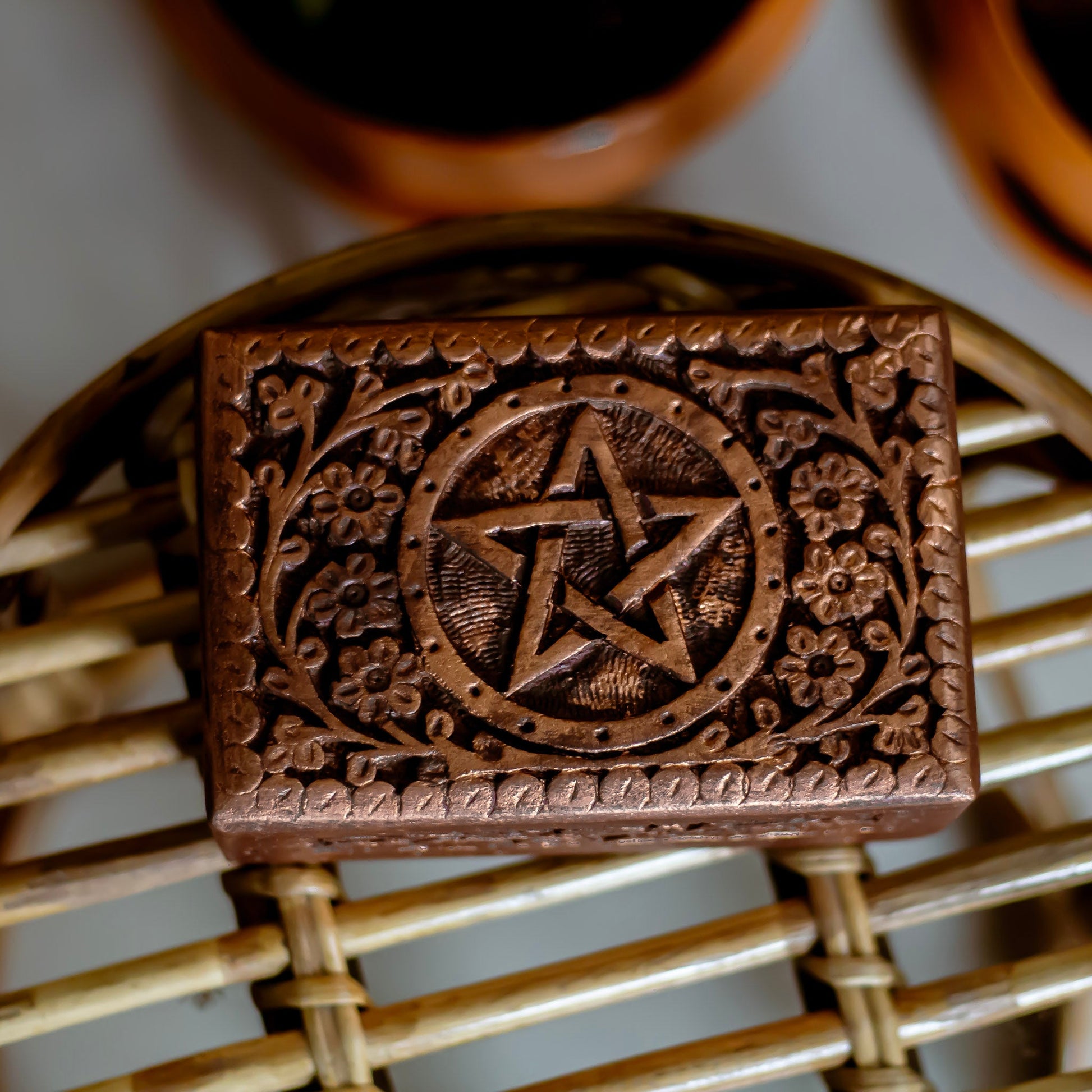 Pentacle Carved Wooden Box Altarware | Altar