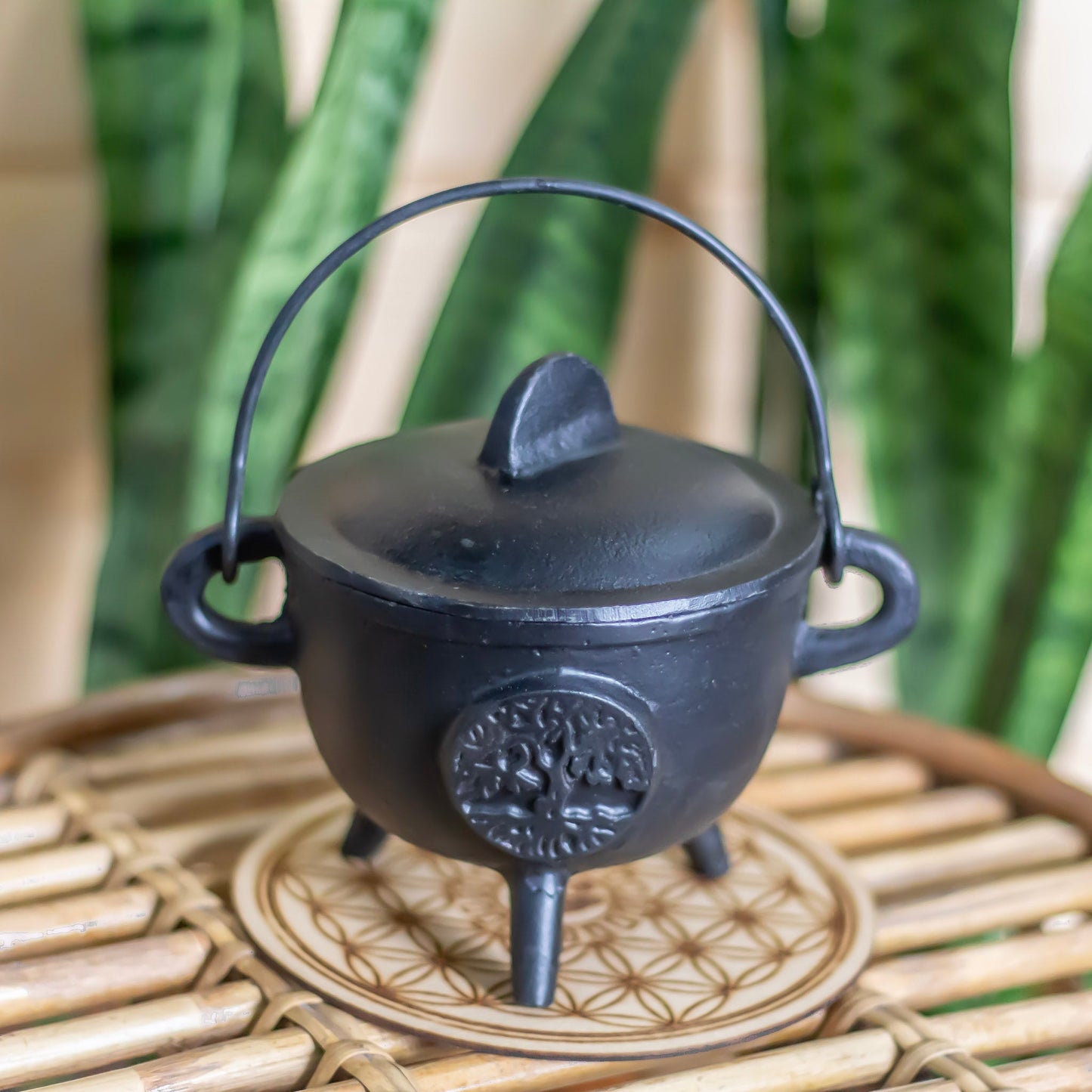 Tree Of Life Cast Iron Cauldron With Lid Altarware | Altar