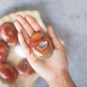 Red Agate with little druzy Palm Stone | Grounding & Stability