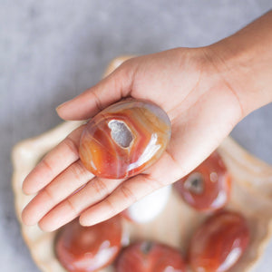 Red Agate with little druzy Palm Stone | Grounding & Stability