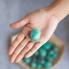 Load image into Gallery viewer, Superior quality Chrysocolla Tumble | Throat Chakra, Expression , Public Speaking