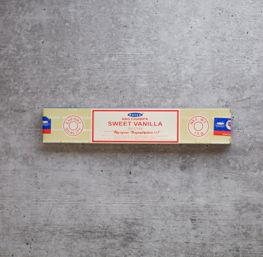 Satya Sweet Vanilla Incense Stick | Set Of 5 Packets & Resin
