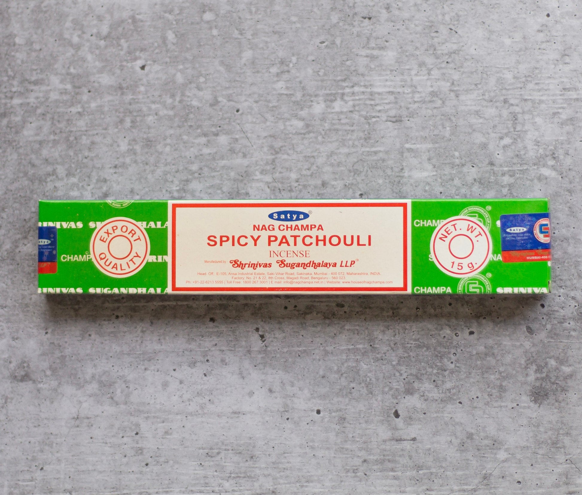Satya Spicy Patchouli Incense Stick | Set Of 5 Packets & Resin
