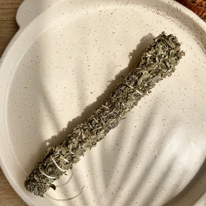 Mugwort with flowers smudge stick | 6" approx