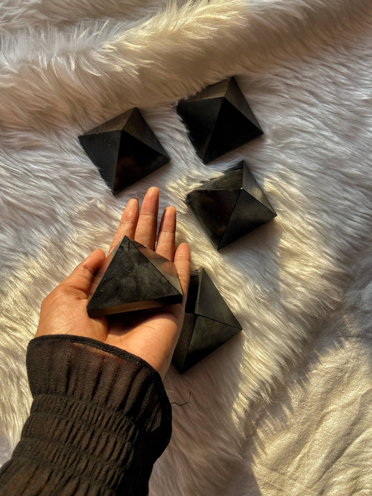 Black Tourmaline Pyramid - 2 Approx Crystal & Stones