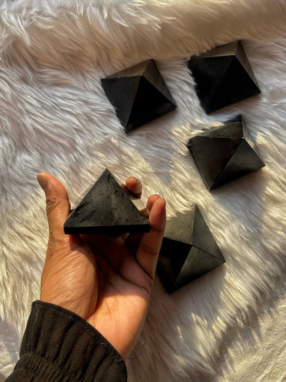 Black Tourmaline Pyramid - 2 Approx Crystal & Stones