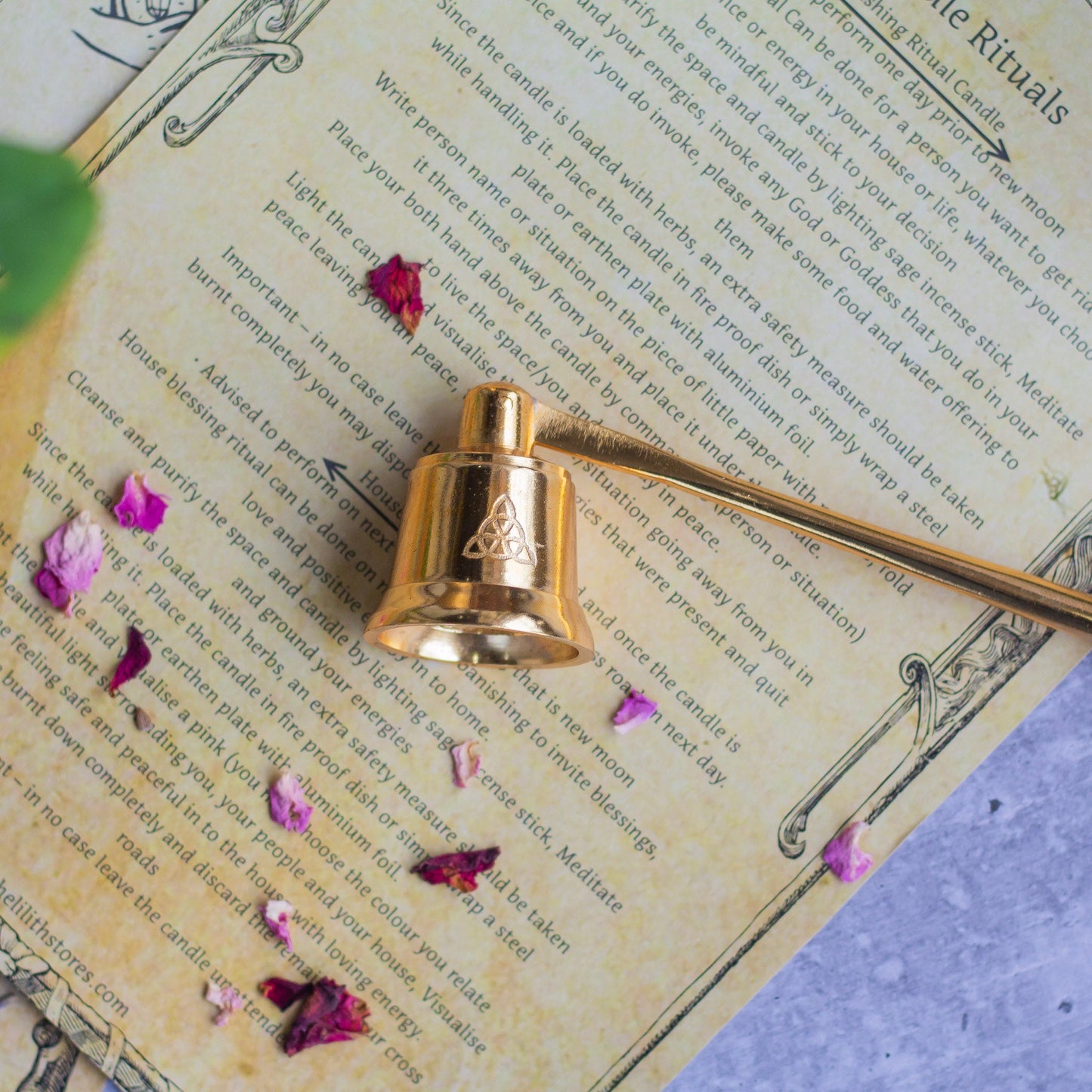 Triquetra Gold Plated Brass Candle Snuffer Altarware | Altar