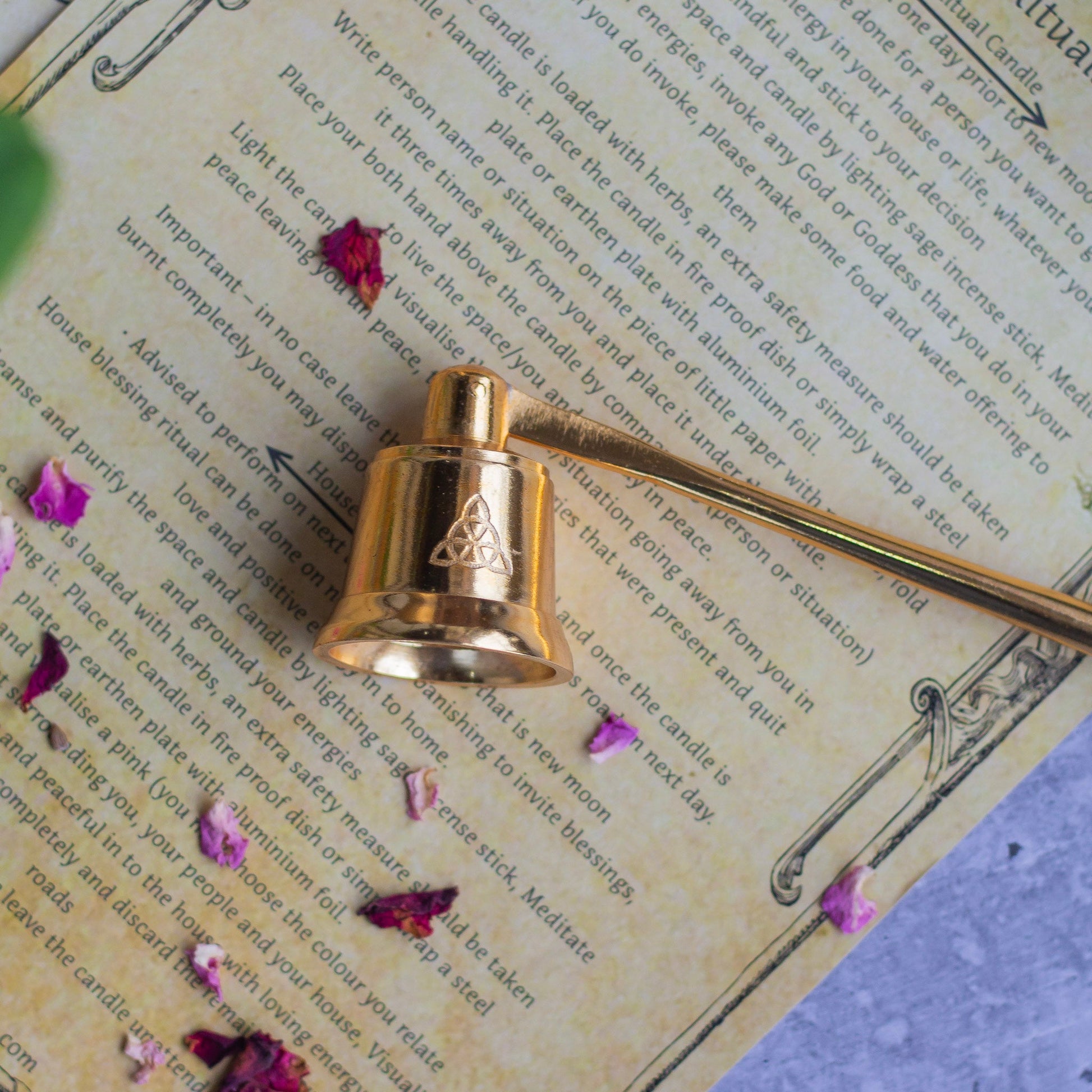 Triquetra Gold Plated Brass Candle Snuffer Altarware | Altar