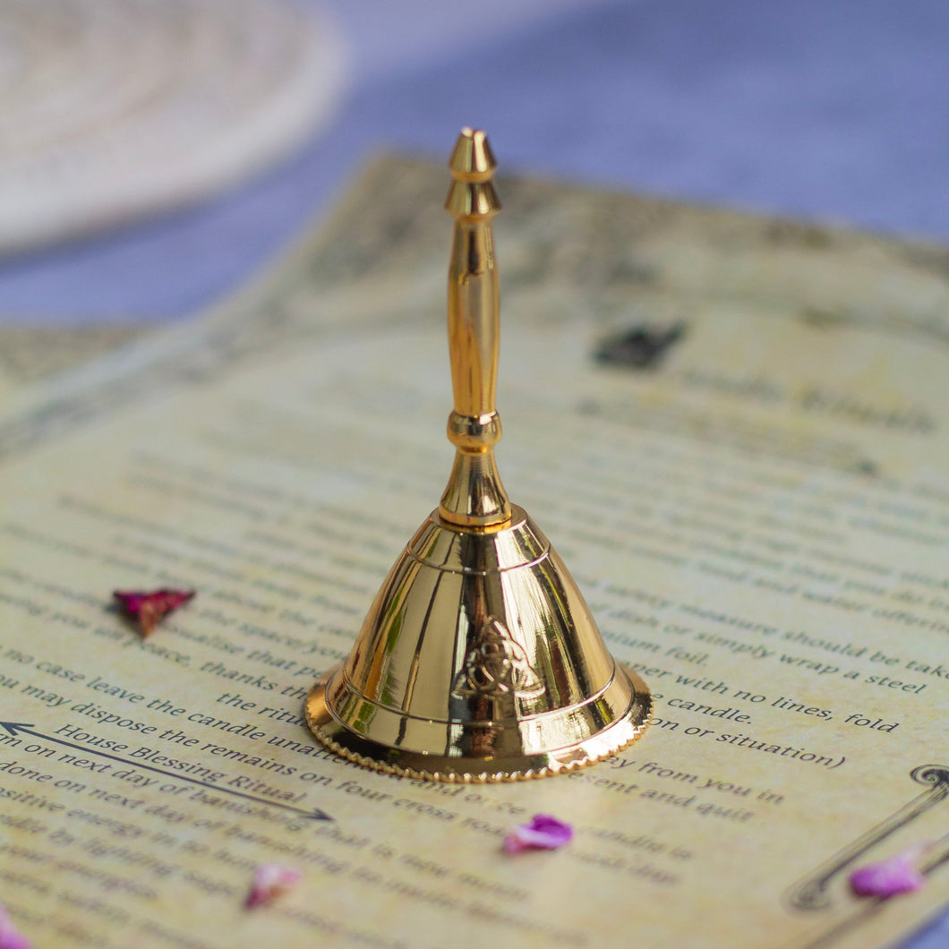 Triquetra mini gold plated brass Bell