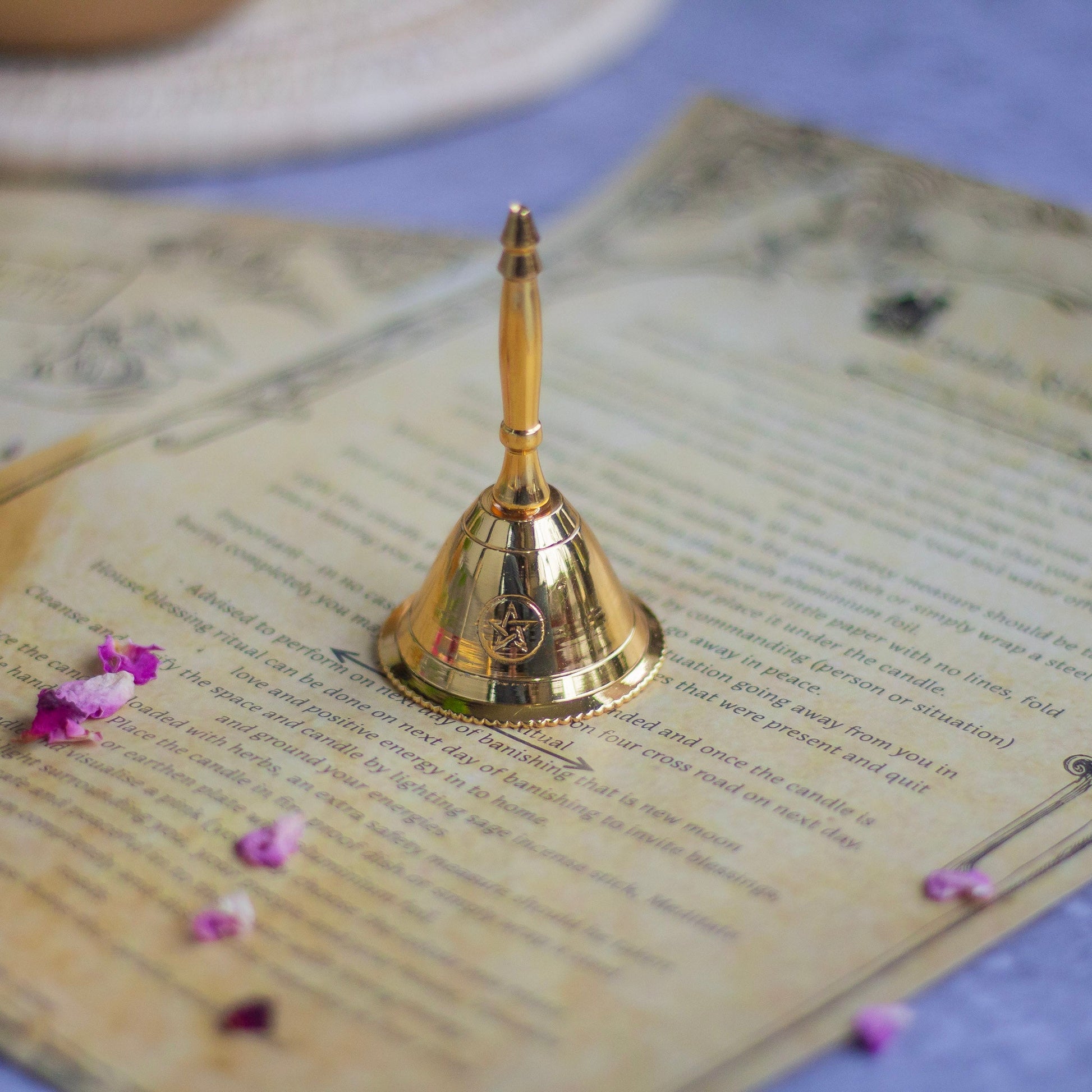 Pentacle Gold Plated Brass Mini Bell Altarware | Altar