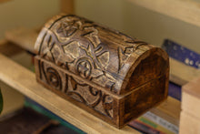 Load image into Gallery viewer, Vine &amp; Pentacle carved wooden chest
