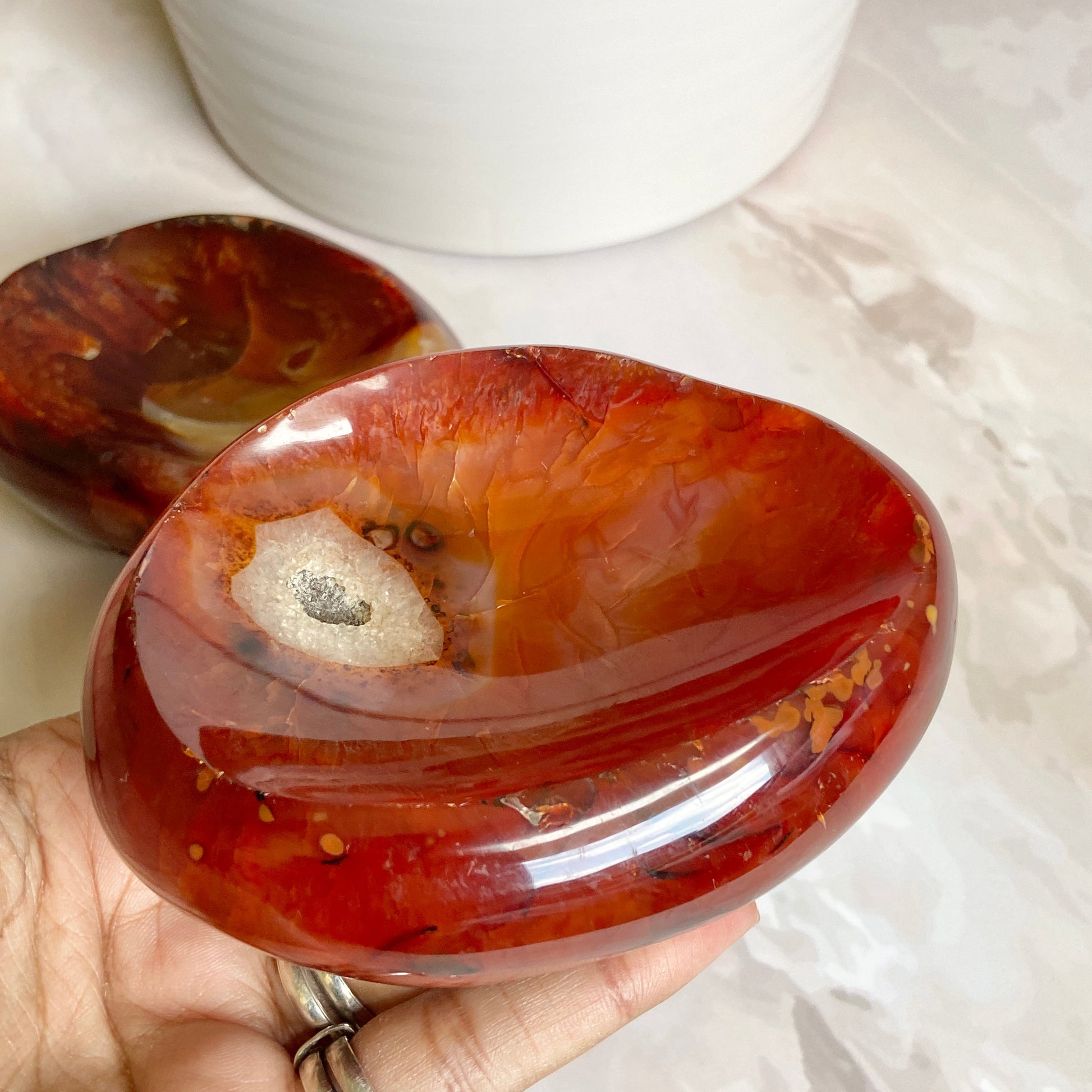 Orange Carnelian Bowl | Stone Of Creativity & Opportunity Crystal Stones