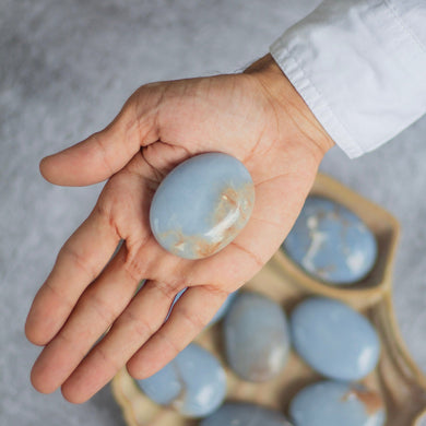 Angelite Palmstone - Stone to Connect with Spirit Guides