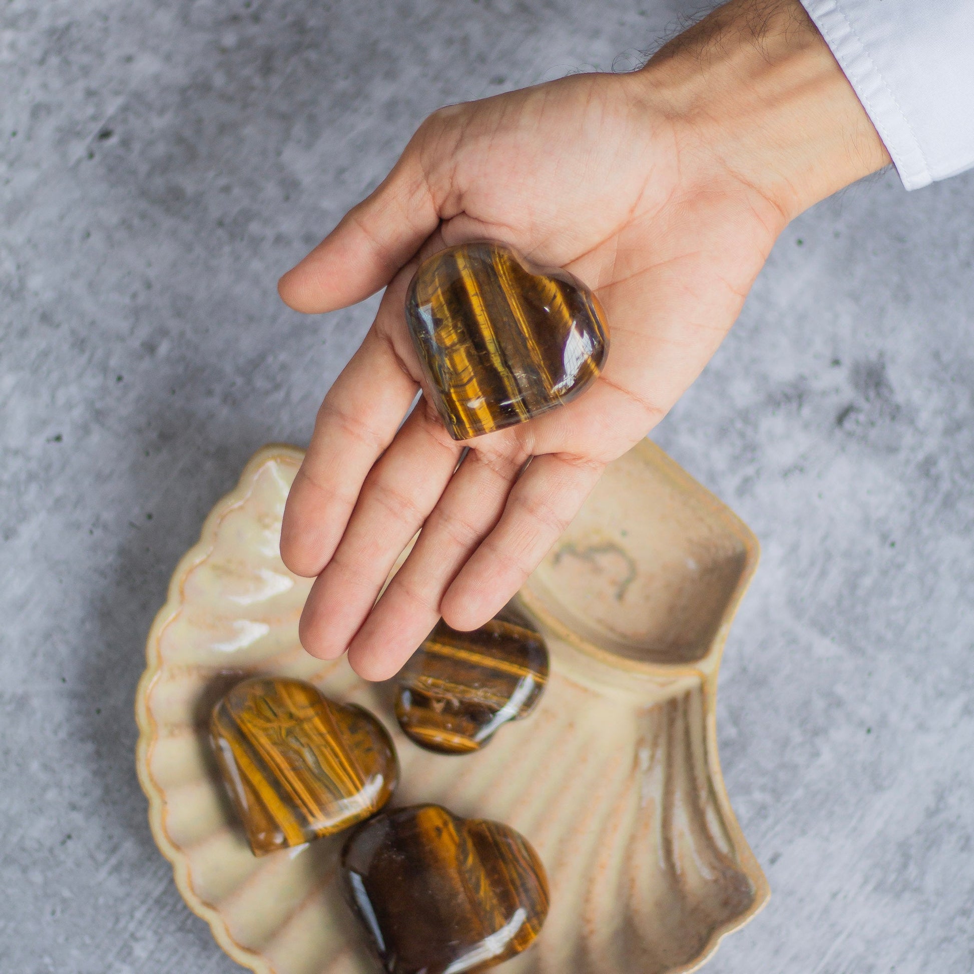 Tigers Eye Heart Carving | Stone For Protection Against Evil Crystal & Stones