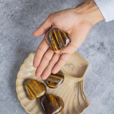 Tiger's eye Heart Carving | Stone for Protection against evil