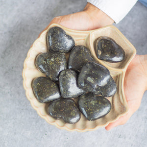 Nuummite Heart Carving | Calm mind & promotes focus